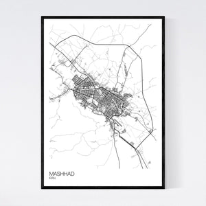 Mashhad City Map Print