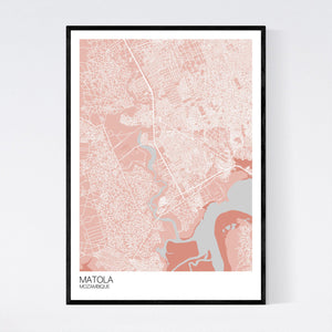 Matola City Map Print
