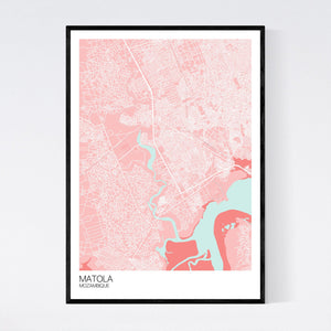 Matola City Map Print