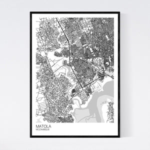 Matola City Map Print