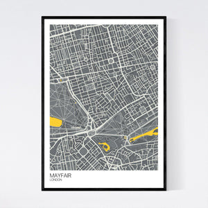 Mayfair Neighbourhood Map Print