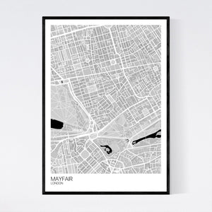 Mayfair Neighbourhood Map Print