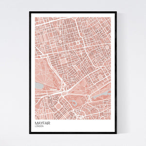 Mayfair Neighbourhood Map Print