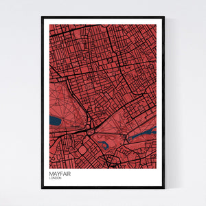 Mayfair Neighbourhood Map Print