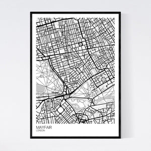 Mayfair Neighbourhood Map Print