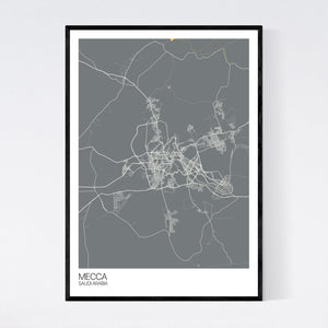 Mecca City Map Print