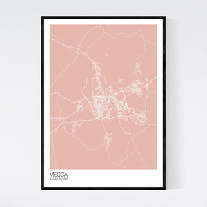 Mecca City Map Print