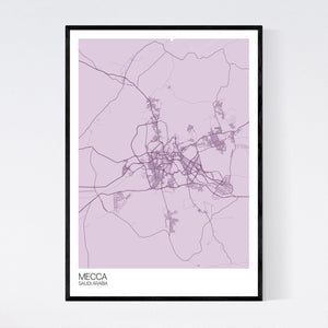 Mecca City Map Print