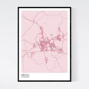 Mecca City Map Print