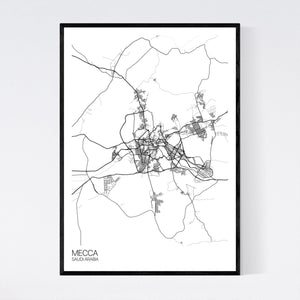 Mecca City Map Print