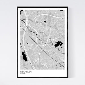 Mechelen City Map Print