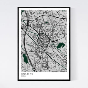 Mechelen City Map Print