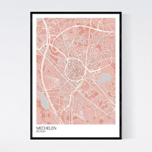Mechelen City Map Print