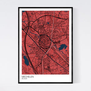 Mechelen City Map Print