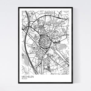 Mechelen City Map Print