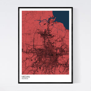 Medan City Map Print