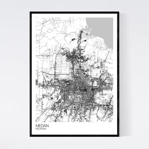Medan City Map Print