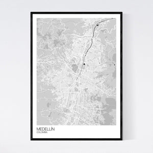 Medellín City Map Print