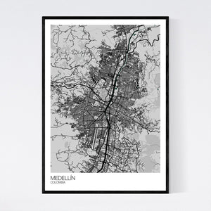 Medellín City Map Print