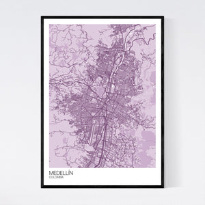 Medellín City Map Print