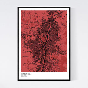 Medellín City Map Print