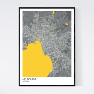 Melbourne City Map Print