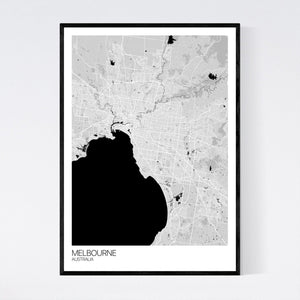 Melbourne City Map Print