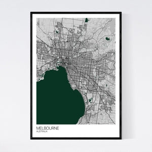 Melbourne City Map Print