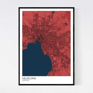 Melbourne City Map Print