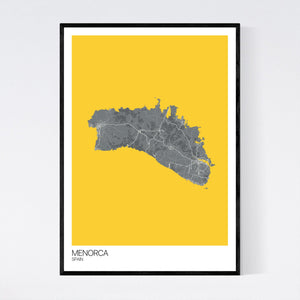 Menorca Island Map Print