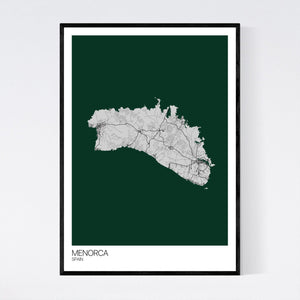 Menorca Island Map Print