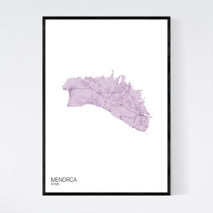Menorca Island Map Print