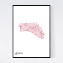 Load image into Gallery viewer, Menorca Island Map Print