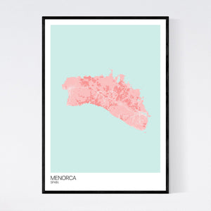 Menorca Island Map Print