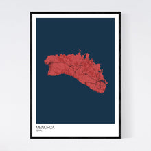 Load image into Gallery viewer, Menorca Island Map Print