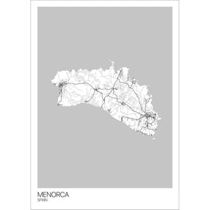 Map of Menorca, Spain