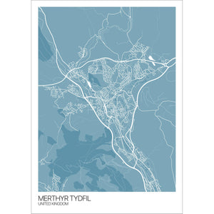 Map of Merthyr Tydfil, United Kingdom