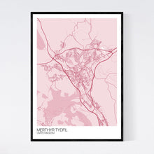 Load image into Gallery viewer, Merthyr Tydfil City Map Print