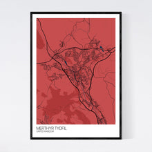Load image into Gallery viewer, Merthyr Tydfil City Map Print