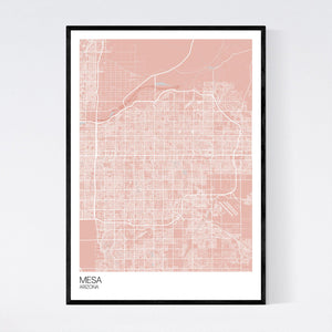 Mesa City Map Print