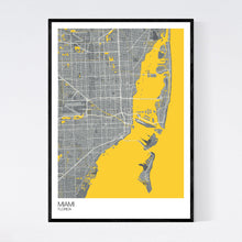 Load image into Gallery viewer, Miami City Map Print