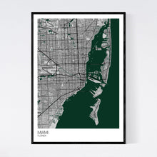 Load image into Gallery viewer, Miami City Map Print