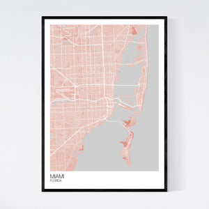 Miami City Map Print