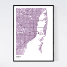 Load image into Gallery viewer, Miami City Map Print