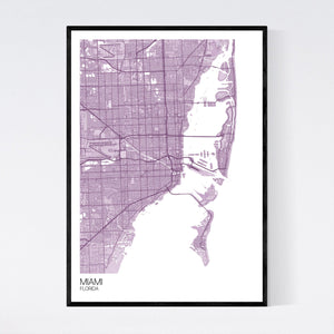 Miami City Map Print