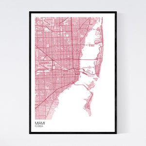 Miami City Map Print