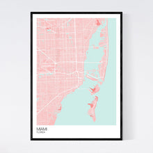 Load image into Gallery viewer, Miami City Map Print