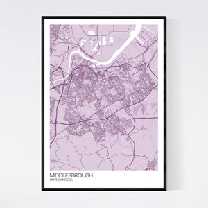 Middlesbrough City Map Print
