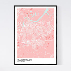 Middlesbrough City Map Print
