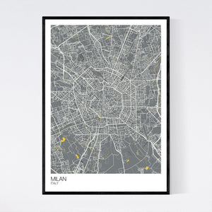 Milan City Map Print